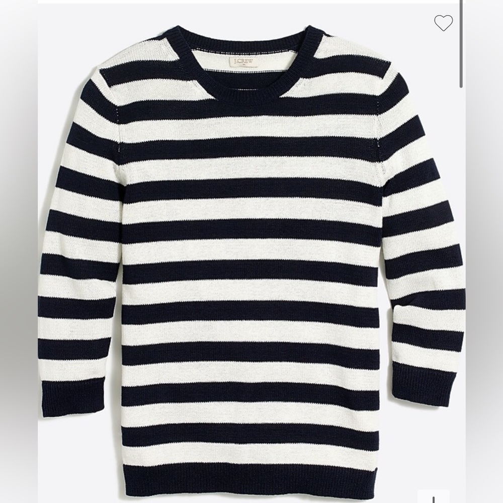 J. Crew Striped 3/4 Sleeve Sweater